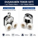 Ayrıntıshop Duşakabin Kanallı Rulman Oynar Çiftli Alt ve Üst Teker 2 li Takım (22 mm)