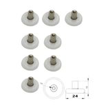 AYRINTISHOP Duşakabin Rulman Tekerlek 8 Li - 8 Adet Vidalar Dahil Çap 24mm