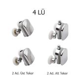 Ayrıntıshop Duşakabin Tekerleği Metal Rulman Tekerlekleri Krom Alt Üst (4 Lü)