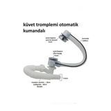Ayrıntıshop Küvet Tromplemi Kumandalı Otomatik Küvet Jakuzi Sifonu Stoplu