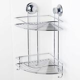 Ayrıntıshop Tekno-tel Vakumlu İki Katlı Kancalı Banyo Köşe Rafı