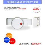 AYRINTISHOP Wc Tuvalat Laminat Kapı Kilitleri Sürgü Kilit Aparatları 12 mm - 18 mm - Gri - 12mm