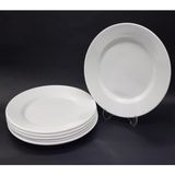 AyrStore 12 Adet Beyaz Melamin Tatlı,pasta Tabağı 17CM Sığ Tabak Günlük Kullanım Için Hesaplı Kase