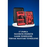 AyrStore 17 Parça Manikür Seti Taşınabilir Özel Çantalı El ve Ayak Bakımı Tırnak Batığı Temizleme