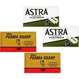 AyrStore 2 Adet 5'li Kutu Astra ve 2 Adet 5'li Kutu Permasharp Çift Taraflı Tıraş Bıçağı, Toplam 20 A