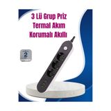 AyrStore 3 USB Çıkışlı Hızlı Şarjlı Anahtarlı Üçlü Priz