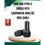 AyrStore 3A Güç Kapasiteli USB & Type-C Çakmaklık Şarj Adaptörü - Çok Renkli