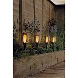 AyrStore 4 Adet Alev Efektli Meşale Solar LED Güneş Enerjili Bahçe Lambası Aydınlatması Armatür 50 cm - Çok Renkli