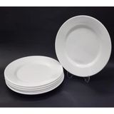 AyrStore 6 Adet Beyaz Melamin Tatlı,pasta Servis Tabağı 21CM Sığ Tabak Günlük Kullanıma Hesaplı Ord�