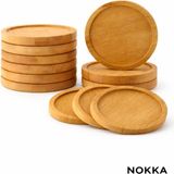 AyrStore 6 Adet Düz Model Yuvarlak Bambu Altlık, Fincan Tabağı, Bardak Altlığı 10 cm - Çok Renkli