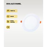 AyrStore Ac Aydınlatma 12W Sıva Altı Yuvarlak Slim LED Panel 4000K Gün Işığı - 2 Adet - Çok Renkli