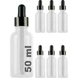 AyrStore Afracam 50 ml Metal Kapaklı Damlalık Dropper Şişesi Serum 50 cc Cam Şişe 6 Adet (Siyah Kapak, - Çok Renkli