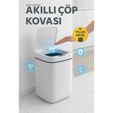 AyrStore Akıllı Çöp Kovası, Büyük Boy 20 Litre, Uv Işık ve Sensörlü, Haraket Algılayan, Sessiz Kapak