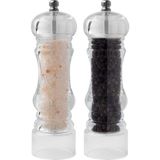 AyrStore Akrilik Tuz Karabiber Değirmeni Öğütücü - Baharat Öğütücüsü, 18 cm 2 Adet, Akrilik Deği - Çok Renkli