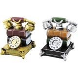 AyrStore Ankesörlü Telefon Vintage Dekoratif Biblo - Kumbara Renkli 15.5X15.5X10CM Reçine - Çok Renkli - 5 x 10 cm
