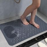 AyrStore Antrasit Gri Kaymaz Banyo Paspası - 35X69 cm Vantuzlu Duş Matı, Ayak Masajlı ve Temizleme Dokulu - 35 x 69 cm