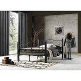 AyrStore Argimo Karyola Yakamoz Yatak Odası Çift Kişilik Ferforje Tarz Ahşap Metal Karyola (150 x 200) - Çok Renkli - 10 cm