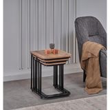 AyrStore Arpelia Vera Demonte Zigon Sehpa Tekerlekli 3 Lü Lava Atlantik Çam