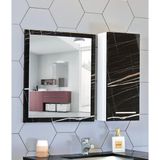 AyrStore Banyo Aynası ve Dolabı 80 cm Mdf Üst Modül Siyah Sonata