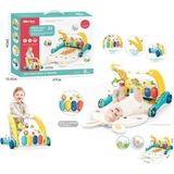 AyrStore BIB6015 -Vardem Piyanolu 2 In 1 Bebek Yürüteci ve Tavşan Desenli Mavi Oyun Halısı