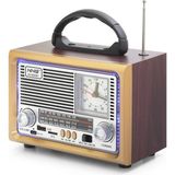 AyrStore Bluetooth Nostaljik Hoparlör Fm Retro Saatli 20 x 10.2 x 14.5 cm NS8890BT - Çok Renkli