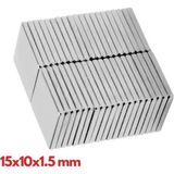 AyrStore Buğz 10 Adet 15X10X1.5 mm Köşeli Neodyum Mıknatıs N35 Magnet Dayanıklı Nikel Kaplama - Çok Renkli