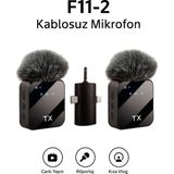 AyrStore Buğz 3'ü 1 Arada Kablosuz Yaka Mikrofonu Seti ile Type-C, Lightning ve Jack Girişli Cihazlarda Ka - Renkli