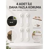 AyrStore Buğz 4'lü Çocuk Güvenlik Dolap ve Çekmece Kilidi - Çok Renkli