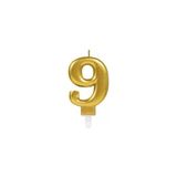 AyrStore Buğz 9 Rakam Mum Gold Renk - Çok Renkli