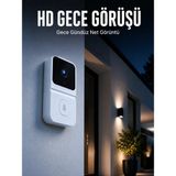 AyrStore Buğz Beyaz Akıllı Güvenlik Kapı Zili | Telefon Kontrollü Wi-Fi Görüntülü Kapı Zili