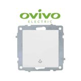 AyrStore Buğz Beyaz Zil Butonu Light Çerçevesiz Grano - Priz ve Anahtar Için Uyumlu Çerçeve - Çok Renkli