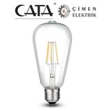 AyrStore Buğz Cata Ct 4353 8W Rustik LED Ampul 3200K Günışığı E27 Duy - Çok Renkli