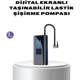 AyrStore Buğz Kablosuz Dijital Lastik Şişirme Pompası LED Işıklı 80W - Çok Renkli