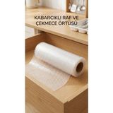 AyrStore Buğz Şeffaf Kaydırmaz Dolap Içi Raflık Örtüsü 45X300 cm Koruyucu Pvc Malzeme - Çok Renkli
