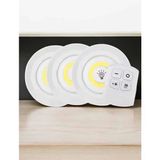 AyrStore Buğz Spot Lamba LED Işık 3'lü Uzaktan Kumandalı Pilli Yapışkanlı Kablosuz - Çok Renkli