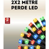 AyrStore Buğz Taşınabilir Pil Ile Çalışan LED Işık – 2x2 Metre Perde Modeli - Çok Renkli