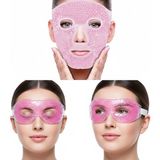 AyrStore Buğz Terapi Jel Boncuklu Yüz ve Göz Maskesi Seti Pembe Sıcak ve Soğuk Kullanım