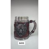 AyrStore Büyük Boy Kurt Motifli Çelik Kupa Bardak Kod 8410 - Renkli