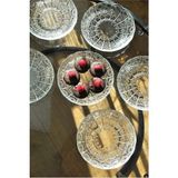 AyrStore Cam Kristal Model Tabak Kahvaltılık Çerez 14 cm Tatlı Tabağı 6'li Oslo