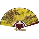 AyrStore Çin Bambu Keten Kumaş Yelpaze Ef Orta Çanta Boy No.16 - Çok Renkli
