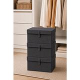 AyrStore Çok Amaçlı Saklama Kutusu Düzenleyici Kapaklı Sandık Tipi Kutu Hurç Organizer 3 Lü Set (Antr - Çok Renkli