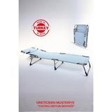 AyrStore Ecm Proger Yastıklı Katlanır Kademeli Kampet Şezlong - Açık Mavi - Çok Renkli