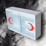 AyrStore Ecza Dolabı 4 Bölmeli Pleksi Camlı Beyaz, 00012457