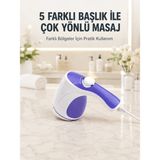 AyrStore Elektrikli Masaj Aleti 5 Başlıklı Güçlü Titreşimli Selülit Karşıtı Vücut Masaj Cihazı - Çok Renkli