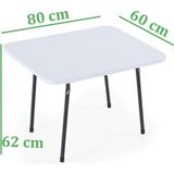 AyrStore Exent 60X80 cm Kamp Masası, Piknik, Bahçe Balkon Plaj Masası Katlanır Masa-Beyaz - Çok Renkli