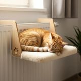 AyrStore Gobypet Peluş Kalorifer Petek Radyatör Yatağı – Geniş Tasarım, Kedi ve Köpek Uyumlu (Krem) - 1 - Çok Renkli