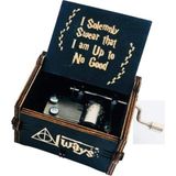 AyrStore Harry Potter Manuel Çevirmeli Siyah Ahşap Işemeli Müzik Kutusu - Renkli