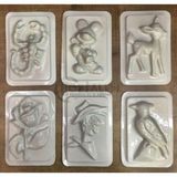 AyrStore Hobialem 16 Adet, Alçı Kalıbı, Seramik Kalıbı, 8 Farklı Model, Iş Eğitimi, El Sanatları - 26 x 26 x 7 cm