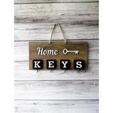 AyrStore Home Keys El Yapımı Ahşap Anahtar Askısı, Elbise Askısı, Askılık Pano Anahtarlık - Çok Renkli