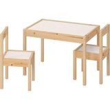 AyrStore Ikea Latt Çocuk Masası, 2 Sandalyeli, Küçük Odalar Veya Yatak Odaları Için Beyaz/çam - Çok Renkli
